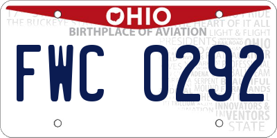 OH license plate FWC0292