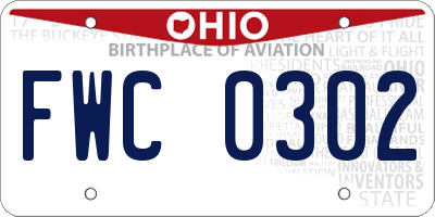 OH license plate FWC0302