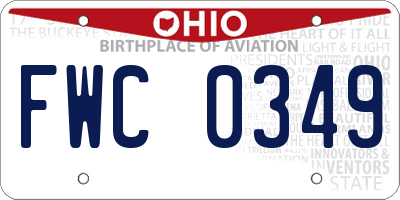 OH license plate FWC0349
