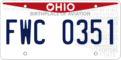 OH license plate FWC0351