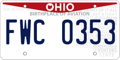 OH license plate FWC0353