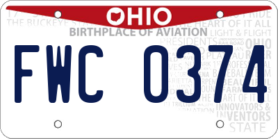 OH license plate FWC0374
