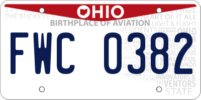 OH license plate FWC0382