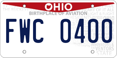 OH license plate FWC0400