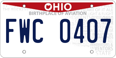 OH license plate FWC0407
