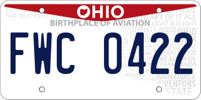 OH license plate FWC0422