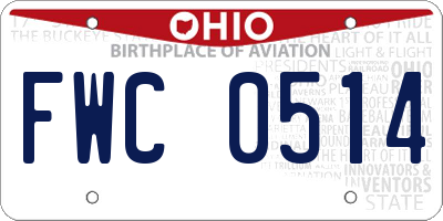 OH license plate FWC0514