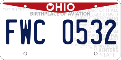 OH license plate FWC0532