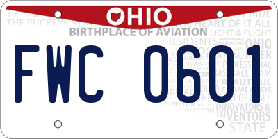 OH license plate FWC0601