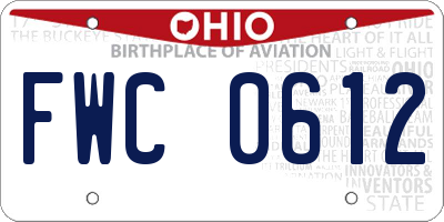 OH license plate FWC0612