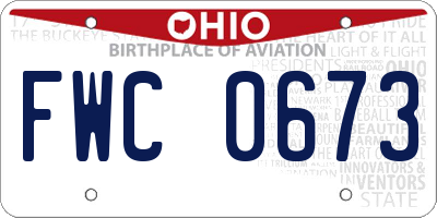 OH license plate FWC0673