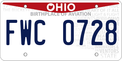 OH license plate FWC0728