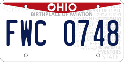 OH license plate FWC0748
