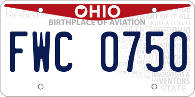 OH license plate FWC0750