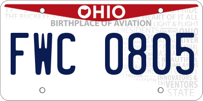 OH license plate FWC0805