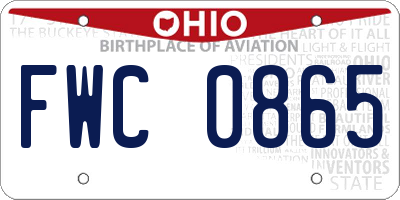 OH license plate FWC0865