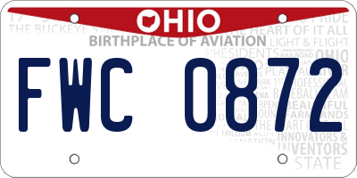 OH license plate FWC0872