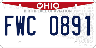 OH license plate FWC0891