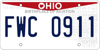 OH license plate FWC0911
