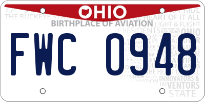 OH license plate FWC0948