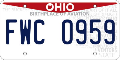 OH license plate FWC0959
