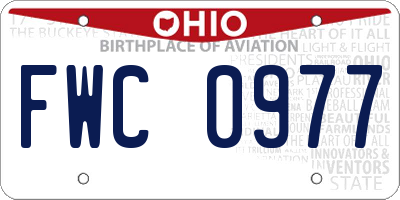 OH license plate FWC0977