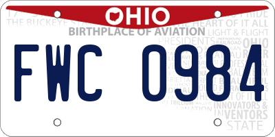 OH license plate FWC0984