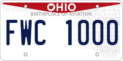 OH license plate FWC1000