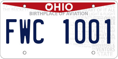 OH license plate FWC1001