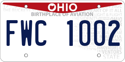 OH license plate FWC1002