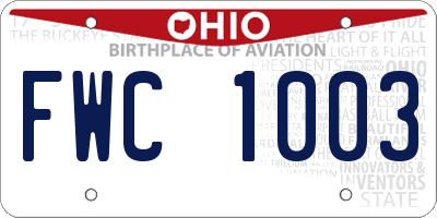 OH license plate FWC1003