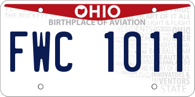 OH license plate FWC1011