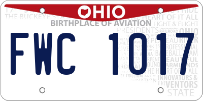 OH license plate FWC1017