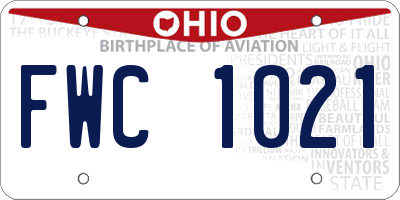 OH license plate FWC1021