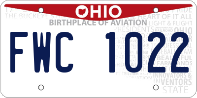 OH license plate FWC1022