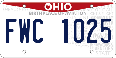 OH license plate FWC1025