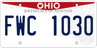 OH license plate FWC1030