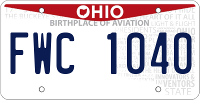 OH license plate FWC1040