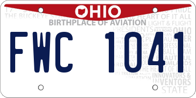 OH license plate FWC1041