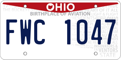 OH license plate FWC1047