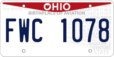 OH license plate FWC1078