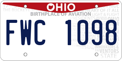 OH license plate FWC1098