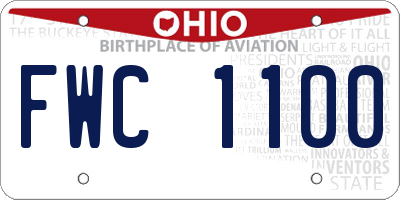 OH license plate FWC1100