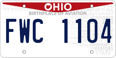 OH license plate FWC1104