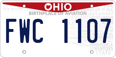 OH license plate FWC1107