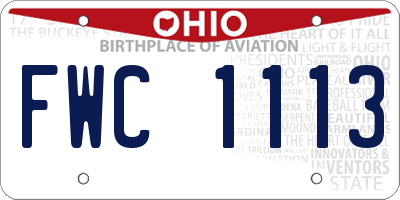 OH license plate FWC1113