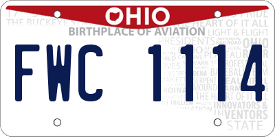 OH license plate FWC1114