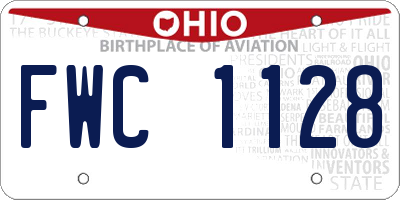 OH license plate FWC1128