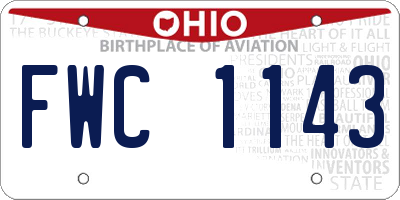 OH license plate FWC1143