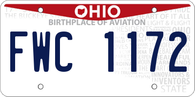 OH license plate FWC1172